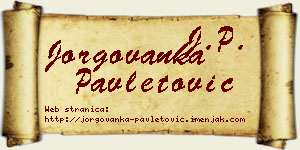 Jorgovanka Pavletović vizit kartica